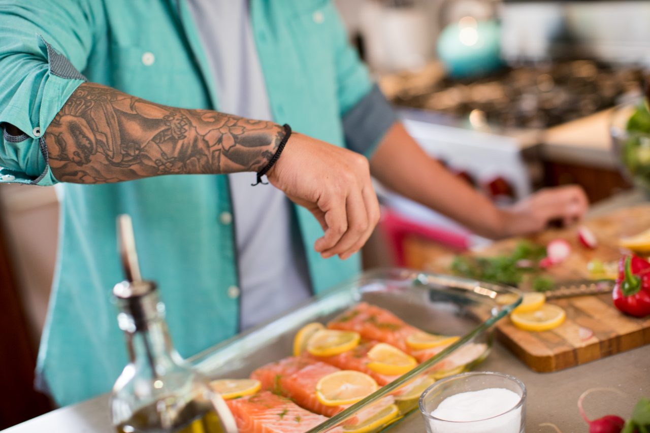 Man preparing meal