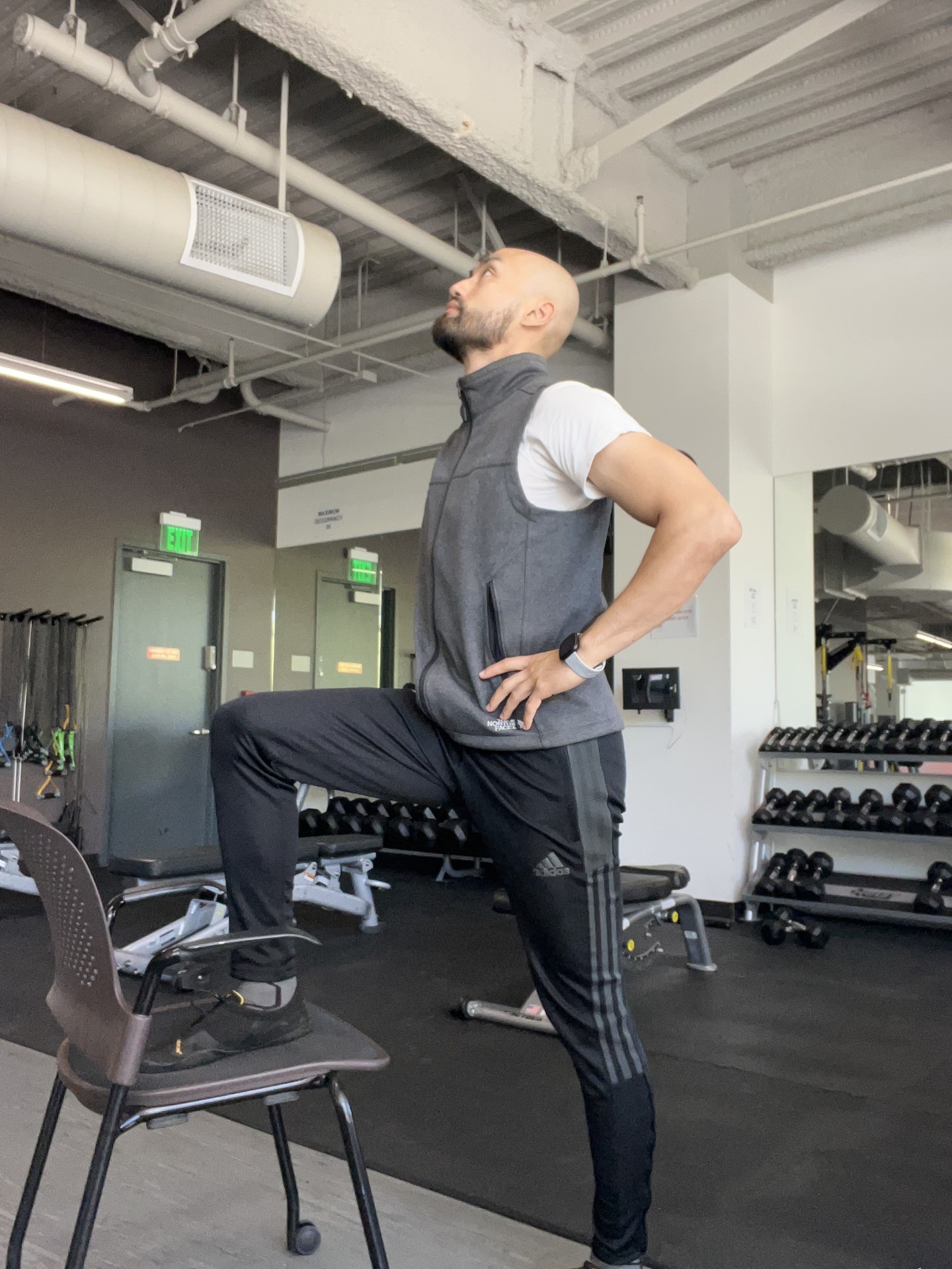 Standing Hip Flexor With Chair Live Well Be Well