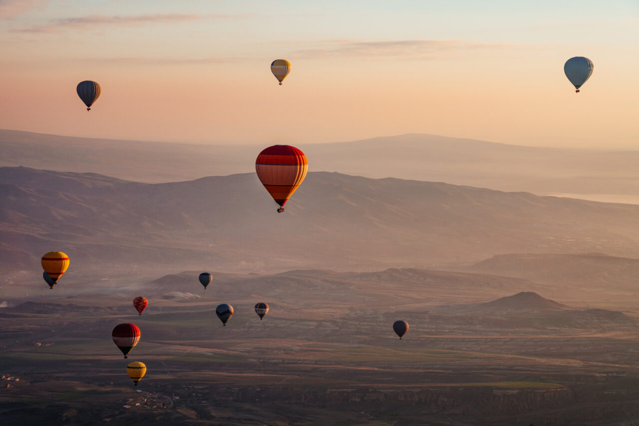 Hot Air Balloons at sunrise in Cappadocia