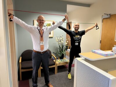 Overhead Chest Stretch With Band