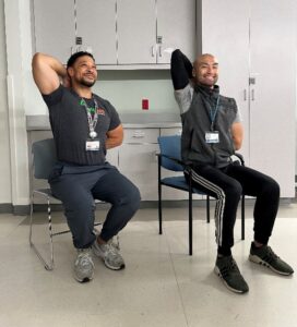 Seated Triceps and Shoulder Stretch