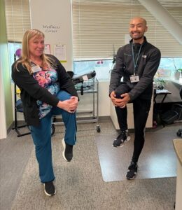 Standing Knee Stretch With Ankle Rotation